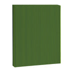 Ultra Fine Stripe Narrow Vertical Pinstripe Pattern in Lime Green and Navy Blue Canvas Print Gallery Image 6