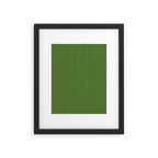 Ultra Fine Stripe Narrow Vertical Pinstripe Pattern in Lime Green and Navy Blue Framed Art Print Gallery Image 5