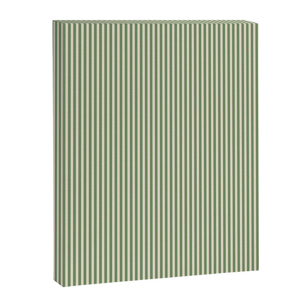 Ultra Fine Stripe Narrow Vertical Pinstripe Pattern in Vintage Green and Beige Canvas Print Gallery Image 6