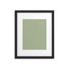 Ultra Fine Stripe Narrow Vertical Pinstripe Pattern in Vintage Green and Beige Framed Art Print Gallery Image 5