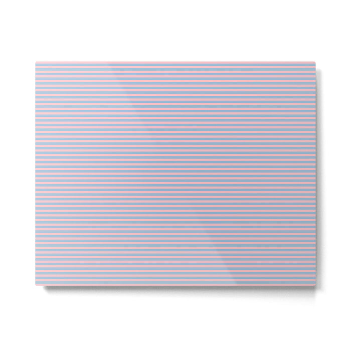 Ultra Fine Stripes Light Blue and Baby Pink Pattern Metal Print Gallery Image 1