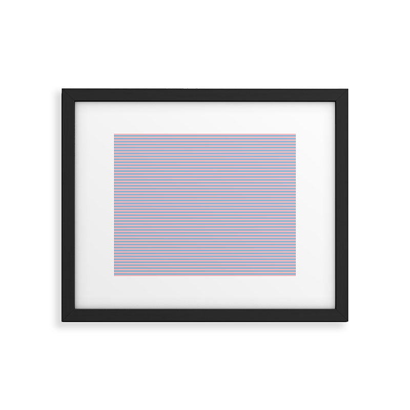 Ultra Fine Stripes Light Blue and Baby Pink Pattern Framed Art Print Gallery Image 5
