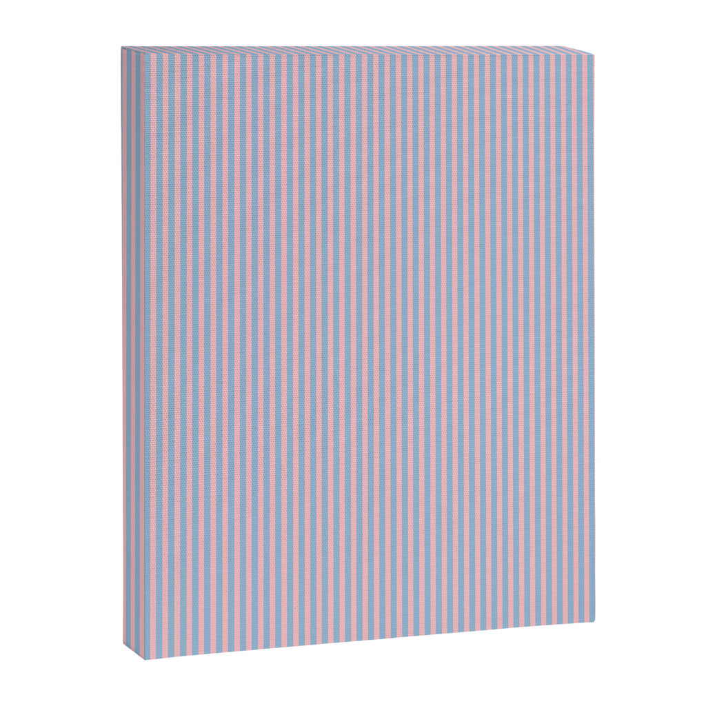 Ultra Fine Stripes Light Blue and Baby Pink Vertical Pattern Canvas Print Gallery Image 6