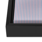 Ultra Fine Stripes Light Blue and Baby Pink Vertical Pattern Framed Canvas Print Gallery Image 3