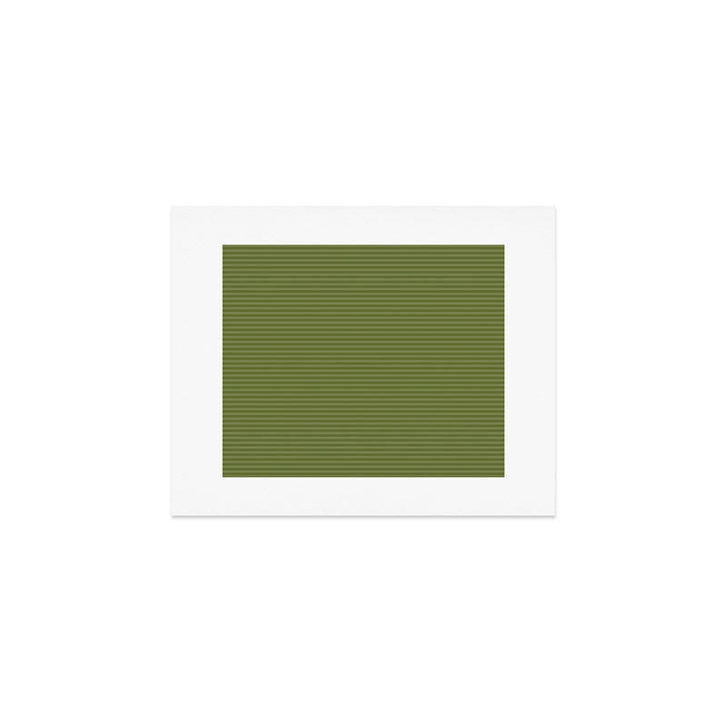 Ultra Fine Stripes Narrow Stripe Pattern in Olive Moss Green Art Print Gallery Image 1