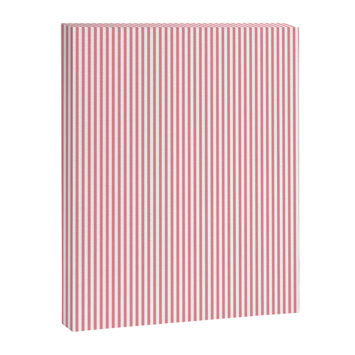 Ultra Fine Stripes Narrow Vertical Stripe Pattern in Fresh Cottage Pink and White Canvas Print Gallery Image 1
