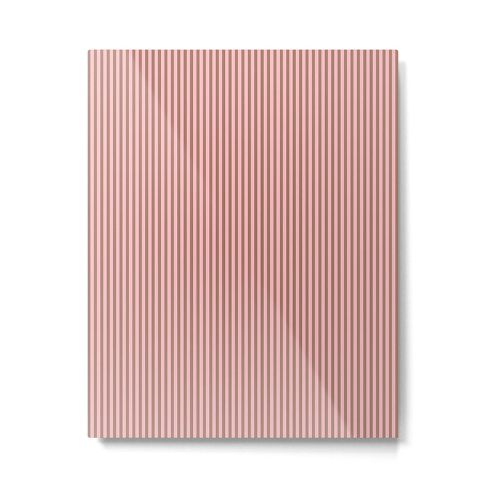 Ultra Fine Stripes Narrow Vertical Stripe Pattern in Mocha Brown and Pink Metal Print Gallery Image 1