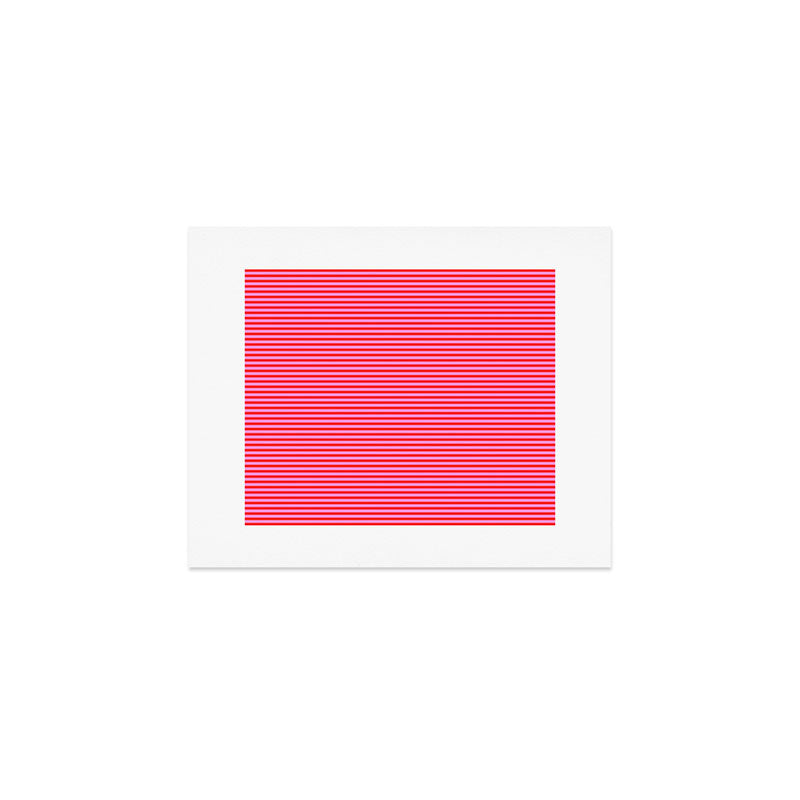 Ultra Fine Stripes Preppy Pink and Red Horizontal Pattern Art Print Gallery Image 1
