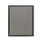 Ultra Fine Stripes Vertical Minimalist Pattern in Black and Almond Cream Framed Canvas Print Gallery Image 6