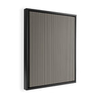 Ultra Fine Stripes Vertical Minimalist Pattern in Black and Almond Cream Framed Canvas Print Gallery Image 2