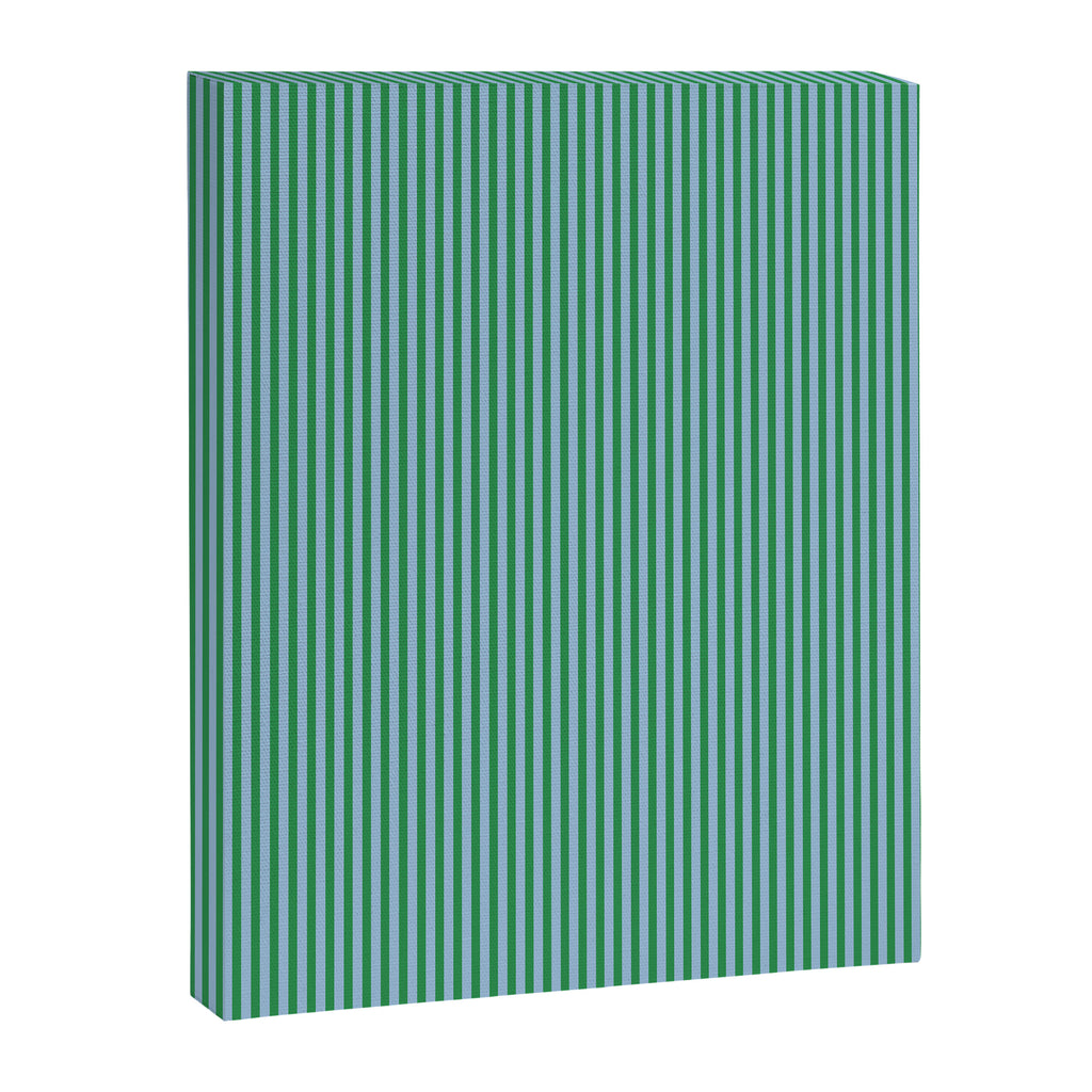 Ultra Fine Stripes Vertical Minimalist Pattern in Contemporary Green and Light Blue Canvas Print Gallery Image 6