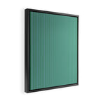 Ultra Fine Stripes Vertical Minimalist Pattern in Contemporary Green and Light Blue Framed Canvas Print Gallery Image 2