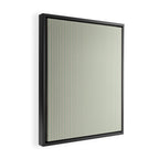 Ultra Fine Stripes Vertical Minimalist Pattern in Light Celadon Blue Green and Cream Framed Canvas Print Gallery Image 2