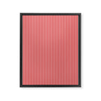 Ultra Fine Stripes Vertical Pattern in Retro Christmas Red and Pink Framed Canvas Print Gallery Image 6