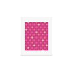 Valentine Hearts and Stars Hot Pink Mid Century Modern Atomic Age Starburst Pattern Art Print Gallery Image 1