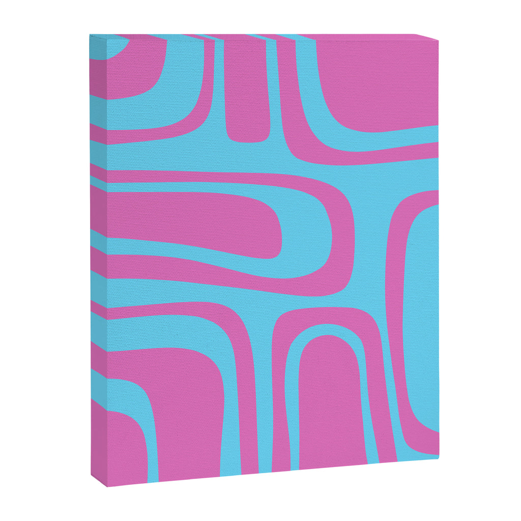 Vaporwave Pink and Blue Retro 80s Palm Springs Abstract Pattern Canvas Print Gallery Image 8