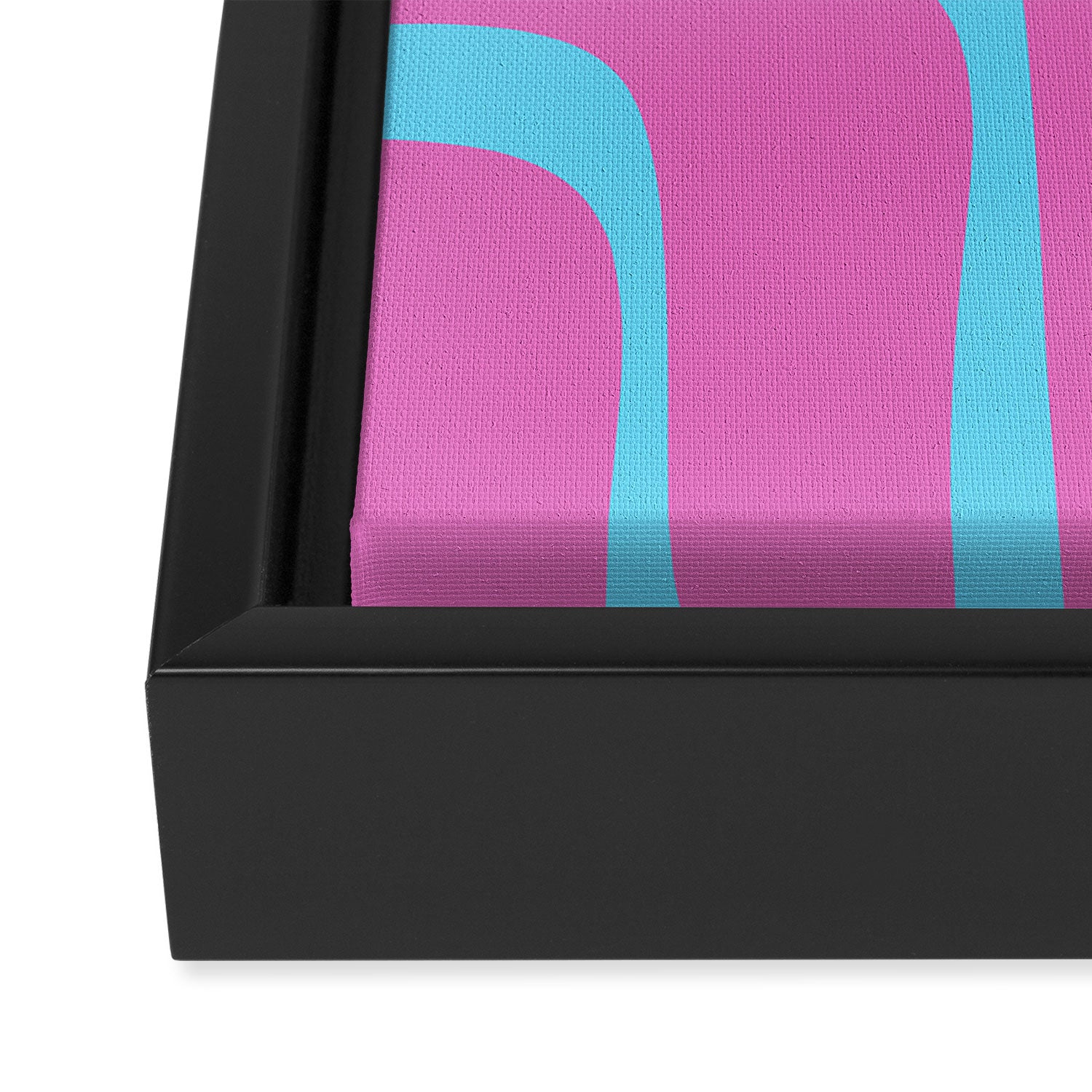 Vaporwave Pink and Blue Retro 80s Palm Springs Abstract Pattern Framed Canvas Print Gallery Image 3