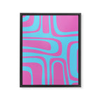 Vaporwave Pink and Blue Retro 80s Palm Springs Abstract Pattern Framed Canvas Print Gallery Image 8