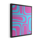 Vaporwave Pink and Blue Retro 80s Palm Springs Abstract Pattern Framed Canvas Print Gallery Image 2