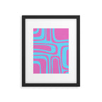 Vaporwave Pink and Blue Retro 80s Palm Springs Abstract Pattern Framed Art Print Gallery Image 6