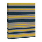 Variable Stripe Pattern in Light Mustard, Navy Blue, and Gray Canvas Print Gallery Image 8