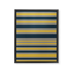 Variable Stripe Pattern in Light Mustard, Navy Blue, and Gray Framed Canvas Print Gallery Image 8