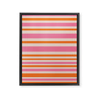 Variable Stripe Pattern in Retro Pink Orange Framed Canvas Print Gallery Image 8