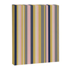 Variegated Thin Stripes Pattern in Mustard Yellow, Gray, Navy Blue, and Pink Canvas Print Gallery Image 8