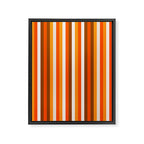 Vertical Fine Stripes in Retro 70s Orange and Brown Framed Canvas Print Gallery Image 8