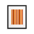 Vertical Fine Stripes in Retro 70s Orange and Brown Framed Art Print Gallery Image 6