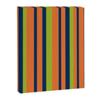 Vertical Retro Stripes in Navy Blue, Orange, and Lime Green Pattern Canvas Print Gallery Image 8