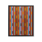 Vertical Stripe Geo Chain Eclectic Multicolored Pattern with Brown Framed Canvas Print Gallery Image 8