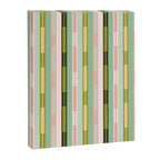 Vertical Striped Geo Chain Geometric Pattern Green Pink Yellow Canvas Print Gallery Image 8