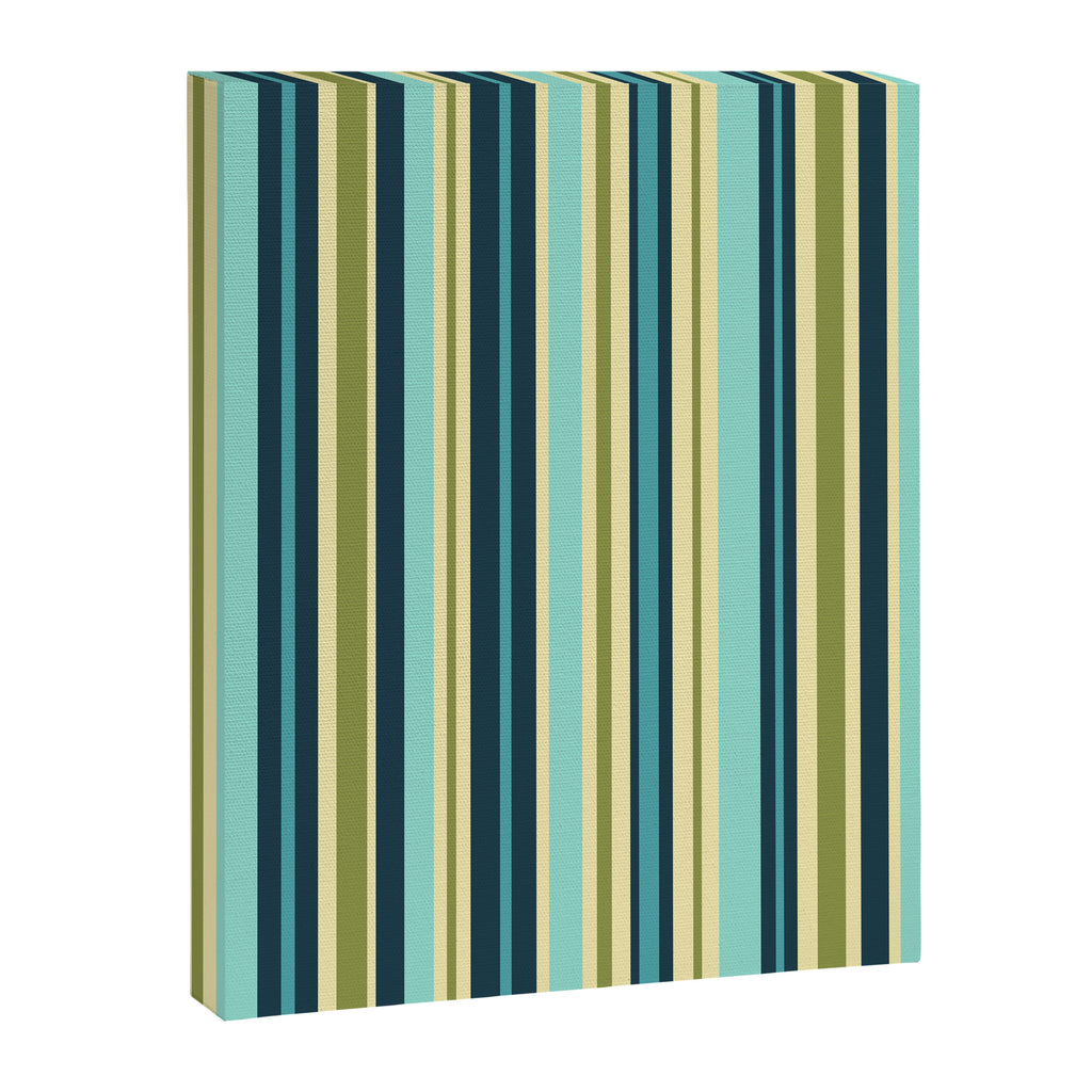 Vertical Stripes Blue Aqua Olive Vanilla Canvas Print Gallery Image 8