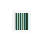 Vertical Stripes Blue Aqua Olive Vanilla Art Print Gallery Image 1