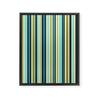 Vertical Stripes Blue Aqua Olive Vanilla Framed Canvas Print Gallery Image 8