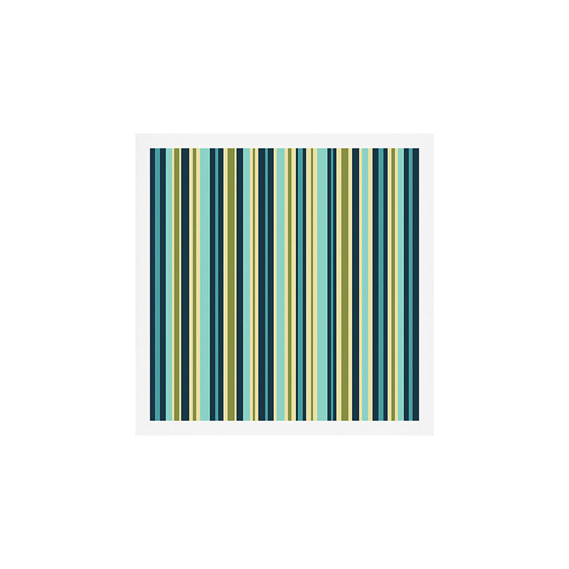 Vertical Stripes Blue Aqua Olive Vanilla Pattern 2 Art Print Gallery Image 1