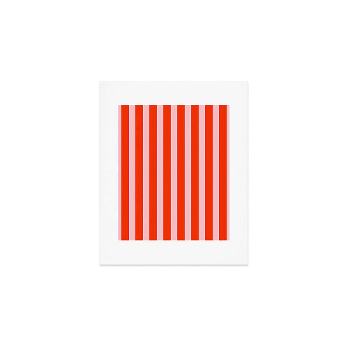 Vertical Stripes Bold Fun Basic Pattern in Orange and Pink Art Print Gallery Image 1