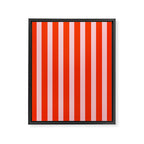 Vertical Stripes Bold Fun Basic Pattern in Orange and Pink Framed Canvas Print Gallery Image 6