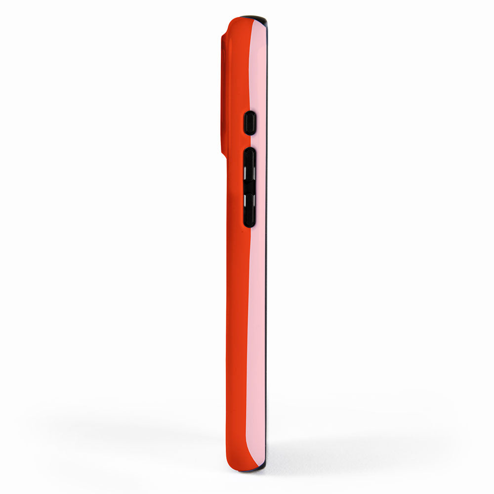 Vertical Stripes Bold Fun Basic Pattern in Orange and Pink iPhone Case Gallery Image 2