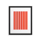 Vertical Stripes Bold Fun Basic Pattern in Orange and Pink Framed Art Print Gallery Image 5