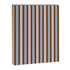 Vertical Stripes Double Stripe Pattern in Pastel Blue Pink Brown Canvas Print Gallery Image 8