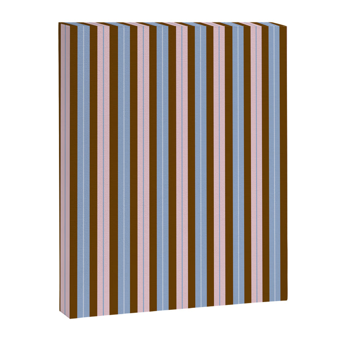 Vertical Stripes Double Stripe Pattern in Pastel Blue Pink Brown Canvas Print Gallery Image 1