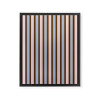 Vertical Stripes Double Stripe Pattern in Pastel Blue Pink Brown Framed Canvas Print Gallery Image 8