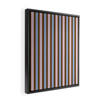Vertical Stripes Double Stripe Pattern in Pastel Blue Pink Brown Framed Canvas Print Gallery Image 2