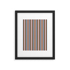 Vertical Stripes Double Stripe Pattern in Pastel Blue Pink Brown Framed Art Print Gallery Image 6