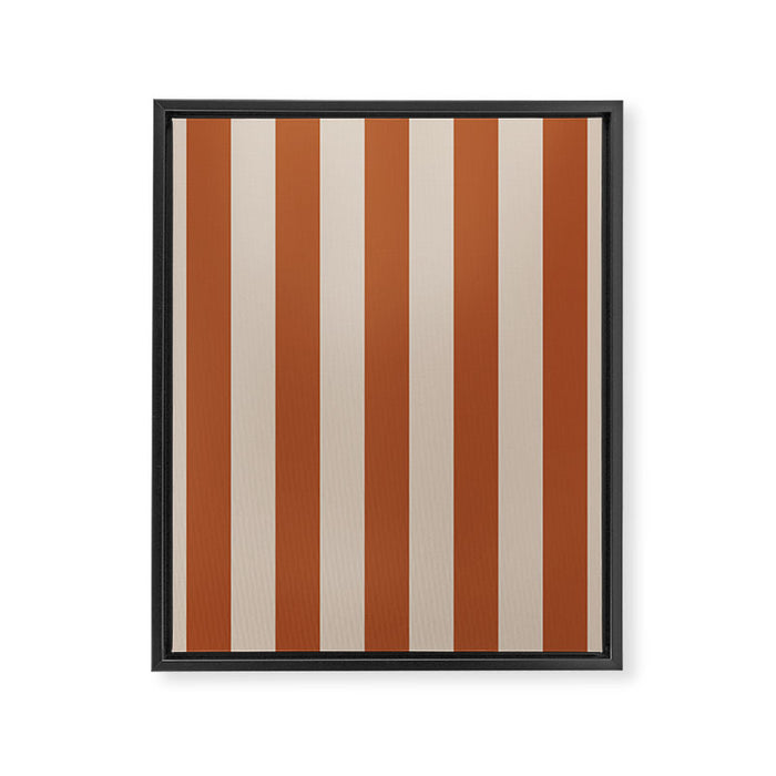 Vertical Stripes in Clay and Putty Framed Canvas Print Gallery Image 1