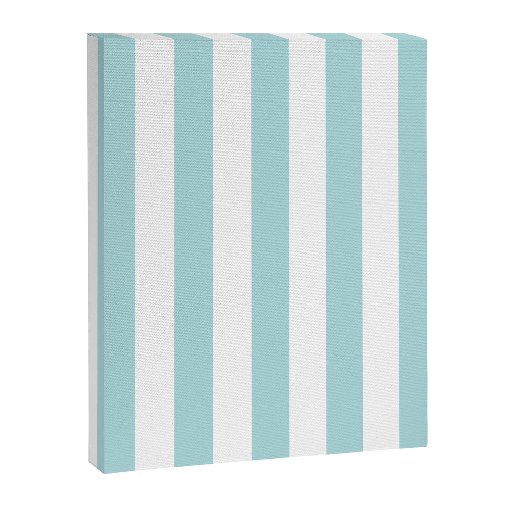 Vertical Stripes in Light Robins Egg Blue and White Canvas Print Gallery Image 8