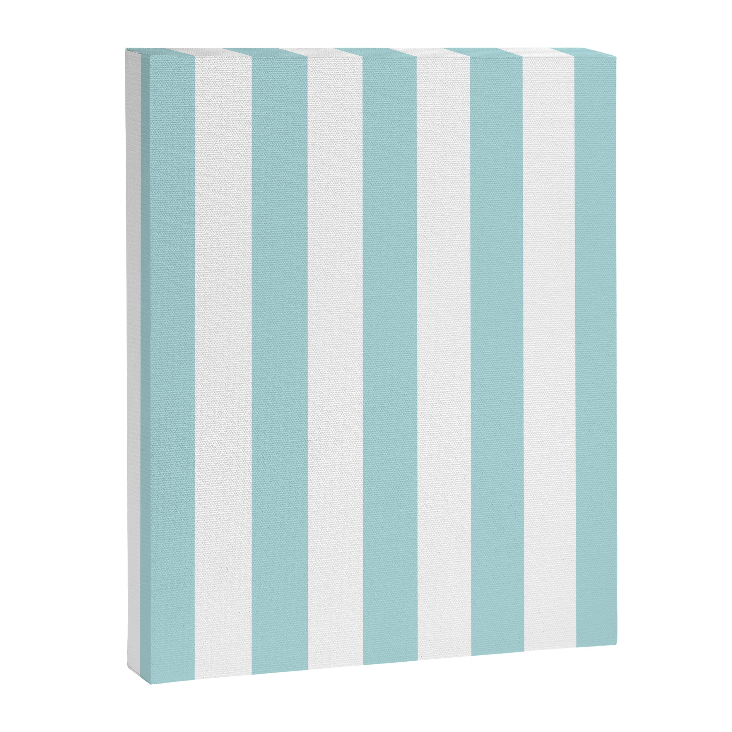 Vertical Stripes in Light Robins Egg Blue and White Canvas Print Gallery Image 8