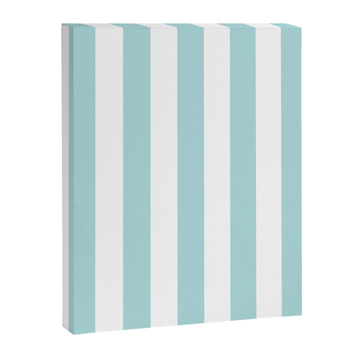Vertical Stripes in Light Robins Egg Blue and White Canvas Print Gallery Image 1